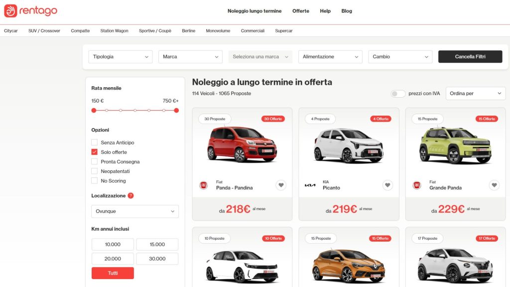 Migliori offerte noleggio lungo termine